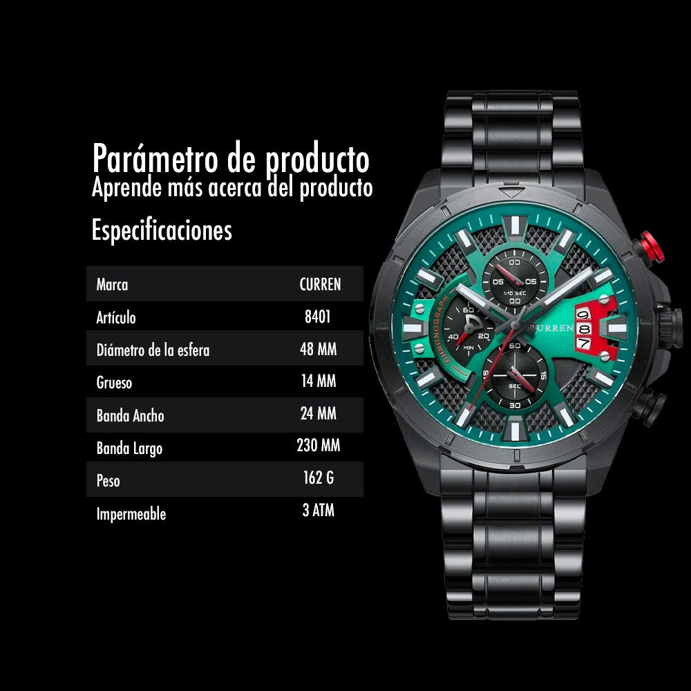 Reloj Curren 8401 Cuarzo Acero Inoxidable