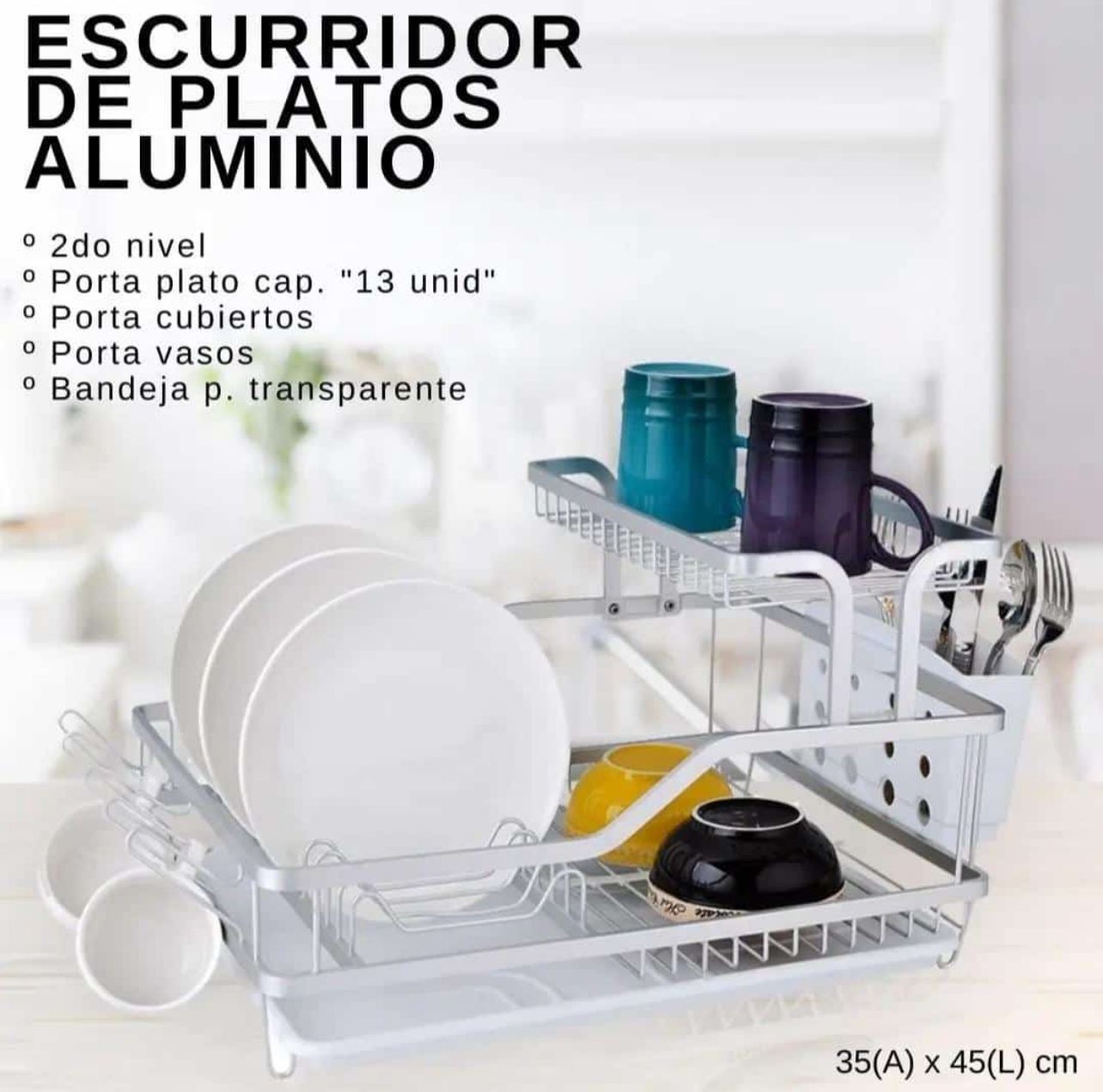 PLATERA DE ALUMINIO 2 NIVELES