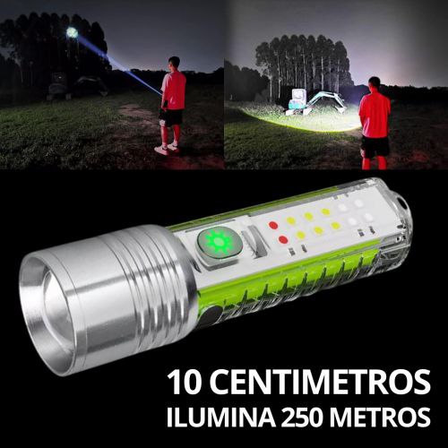 Linterna LED Multifuncional Recargable con ZOOM